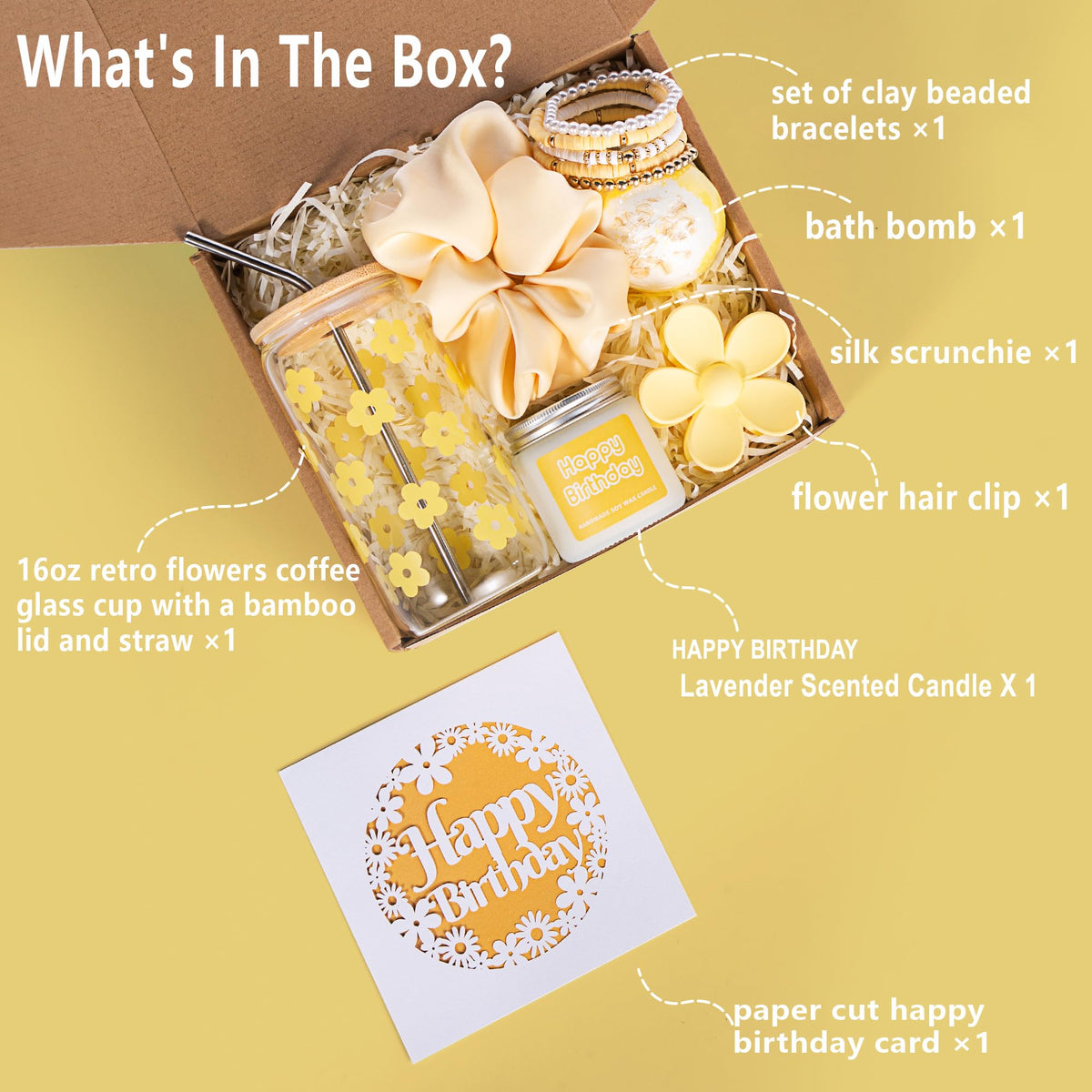 JTEWB Happy Birthday candle with lavender scent for relaxing moments.