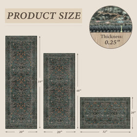 Close-up of JTJ rug pattern highlighting vintage botanical detail and rich color.