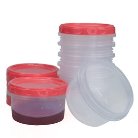 Jucaifu red screw lid forms tight seal for fresh storage.