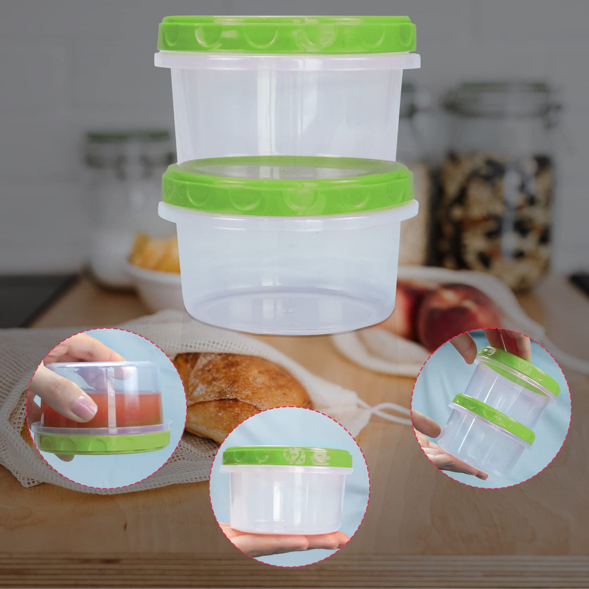 Jucaifu multi-use jars ideal for spices, grains, and nuts in the kitchen.