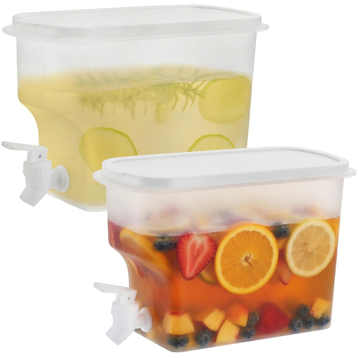 Jucoan 2-pack fridge dispenser with spigot for easy pouring and serving
