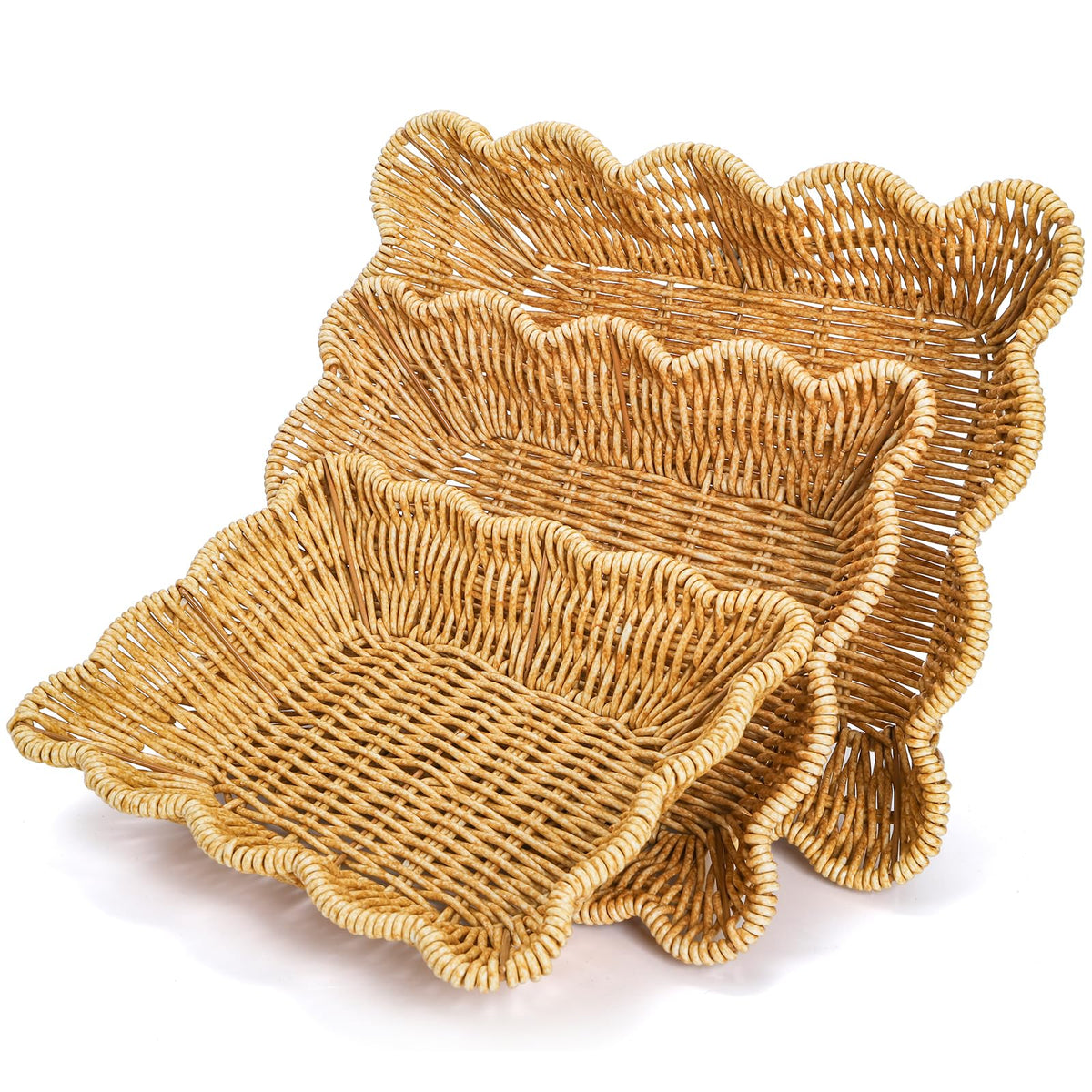 Jucoan medium basket showcasing fruits in a kitchen display.