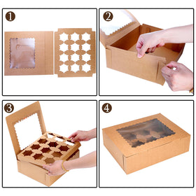 Jucoan brown kraft paperboard packaging provides sturdy, food-grade bakery presentation.