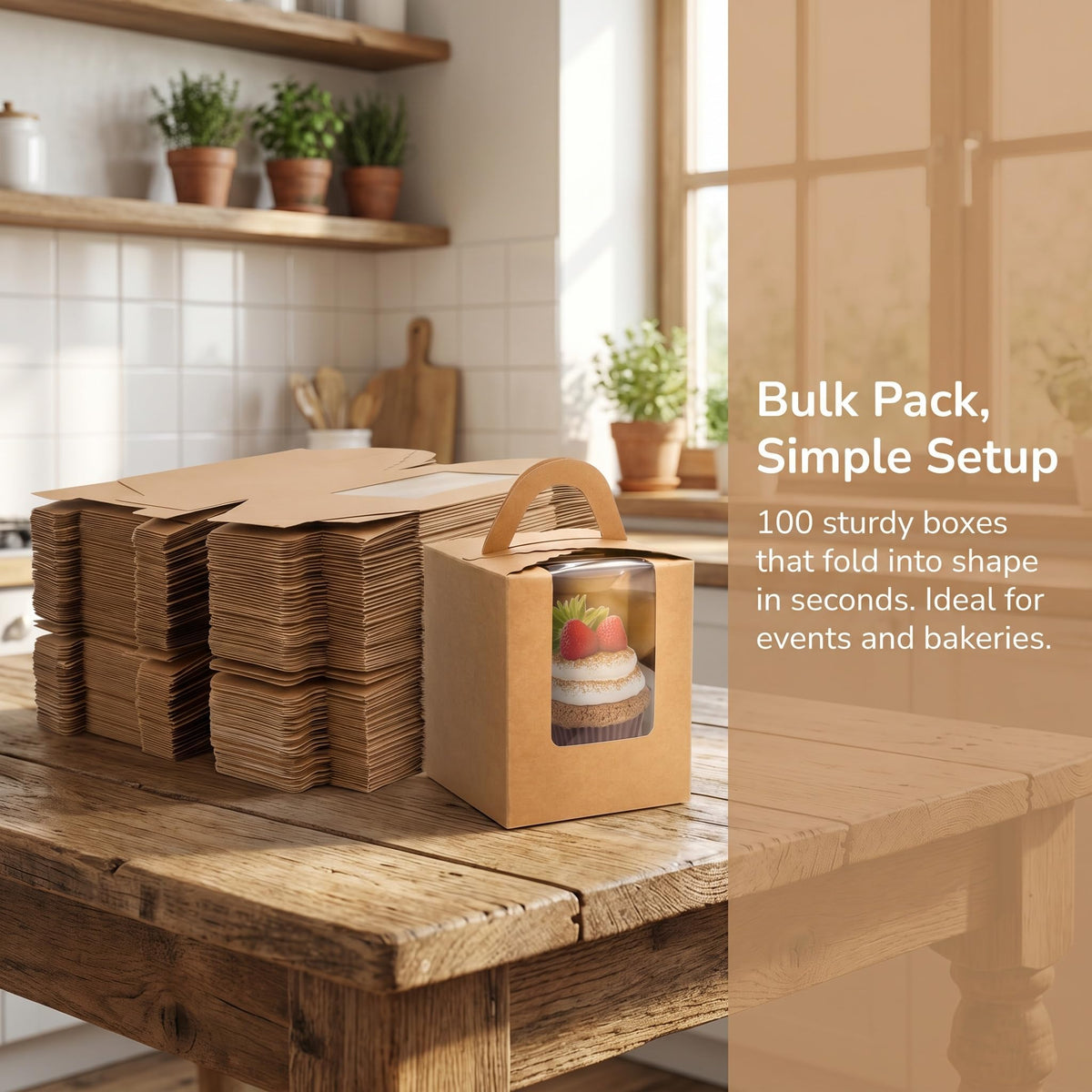 Jucoan packaging box ideal for bakery display and to-go sales.
