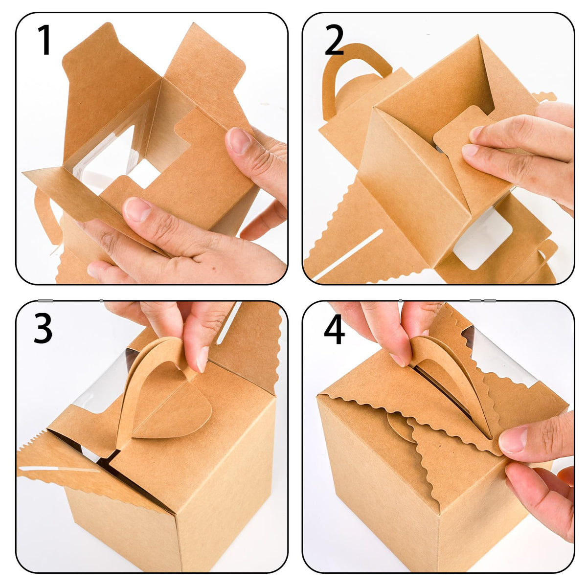 Jucoan cupcake box with handle makes transport easy for events.