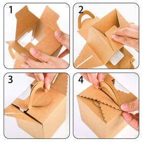 Jucoan cupcake box with handle makes transport easy for events.