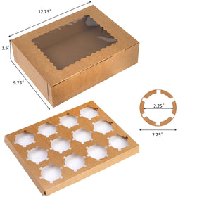 Jucoan cupcake boxes with removable insert protect cupcakes during transport.