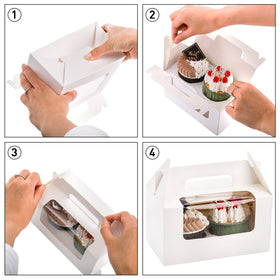 Jucoan flat-pack cupcake boxes for quick assembly.