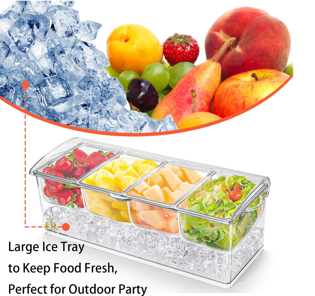Jucoan fruit and veggie toppings tray ideal for party spreads