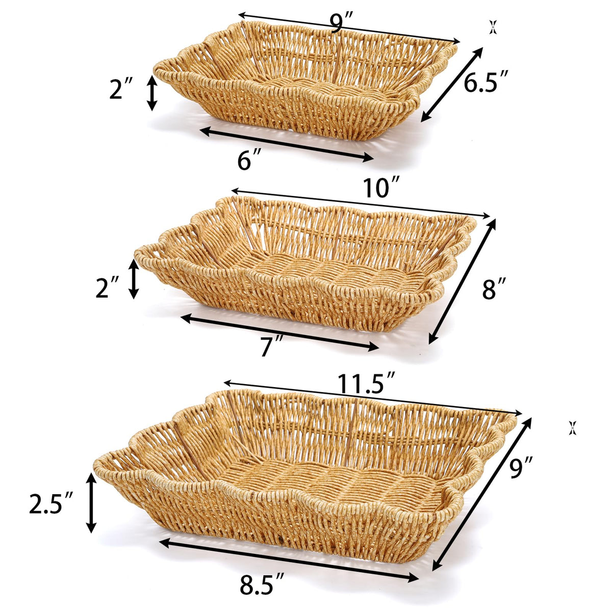 Jucoan nesting storage baskets saving space when stored away.