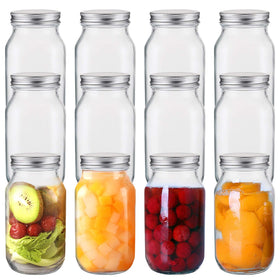 Jucoan square 24 oz mason jar with silver lid, perfect for pantry organization