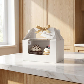 Jucoan versatile pastry box for muffins, cookies, and more.