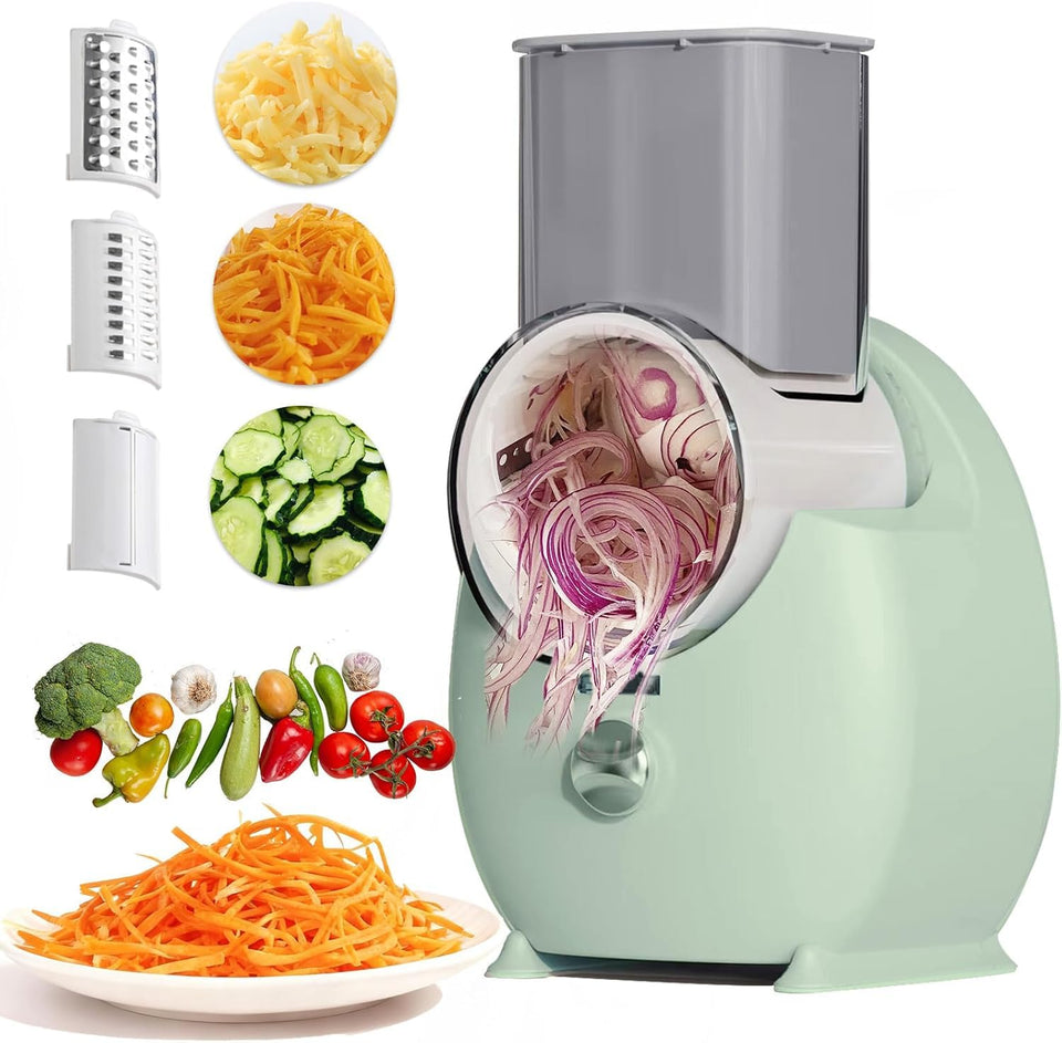 JueRum 3-in-1 electric cheese grater for quick block cheese prep