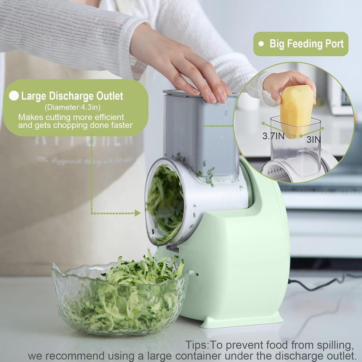 JueRum salad shooter ideal for vegetables, cucumbers, and nuts