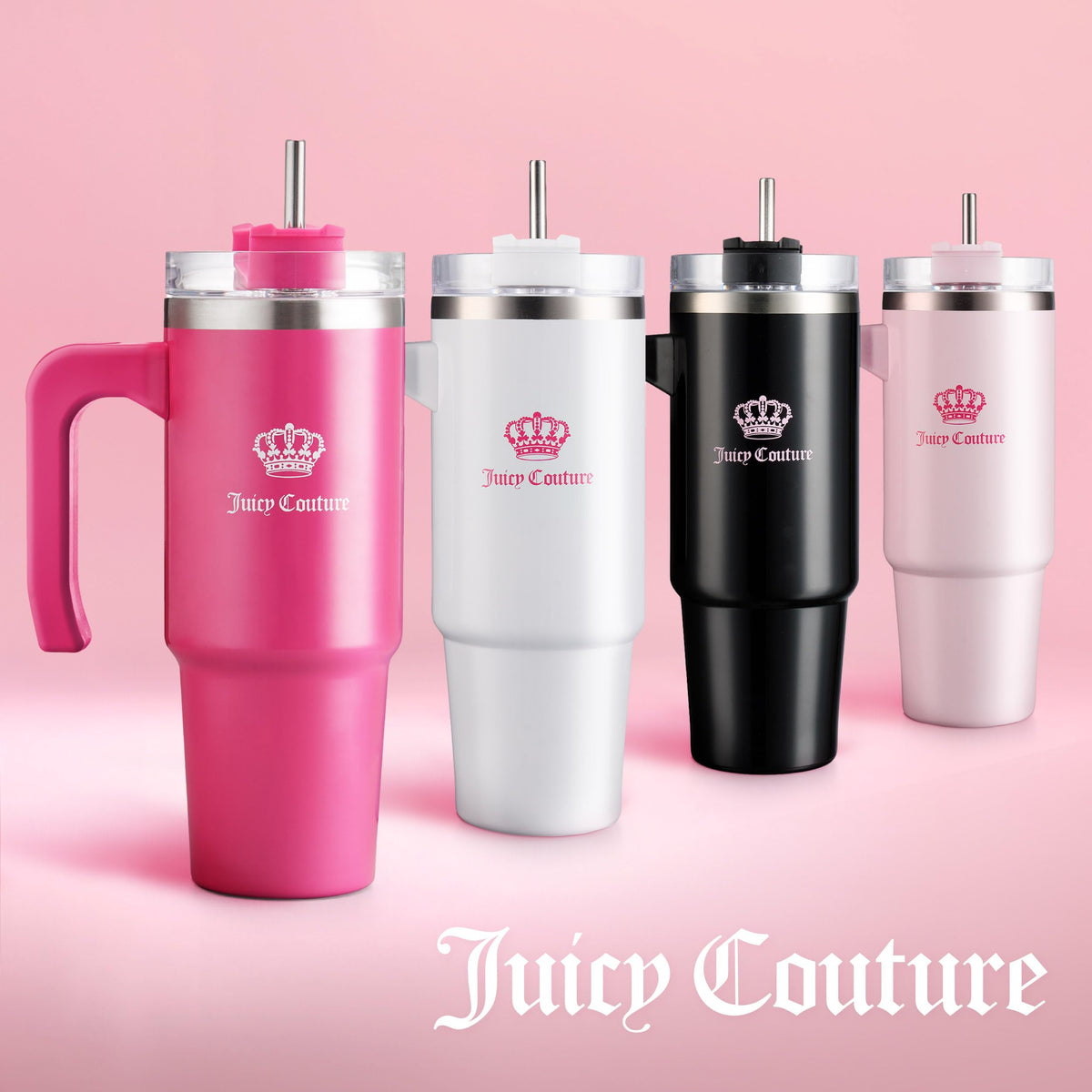 Juicy Couture Travel Style bottle light pink color with logo adds fashion appeal.