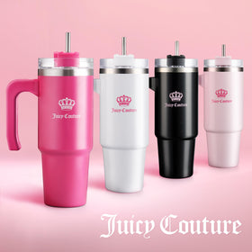 Juicy Couture Travel Style bottle light pink color with logo adds fashion appeal.