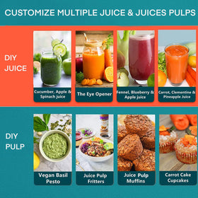 Juilist juicer 800W motor delivers rapid extraction for tastier juice.