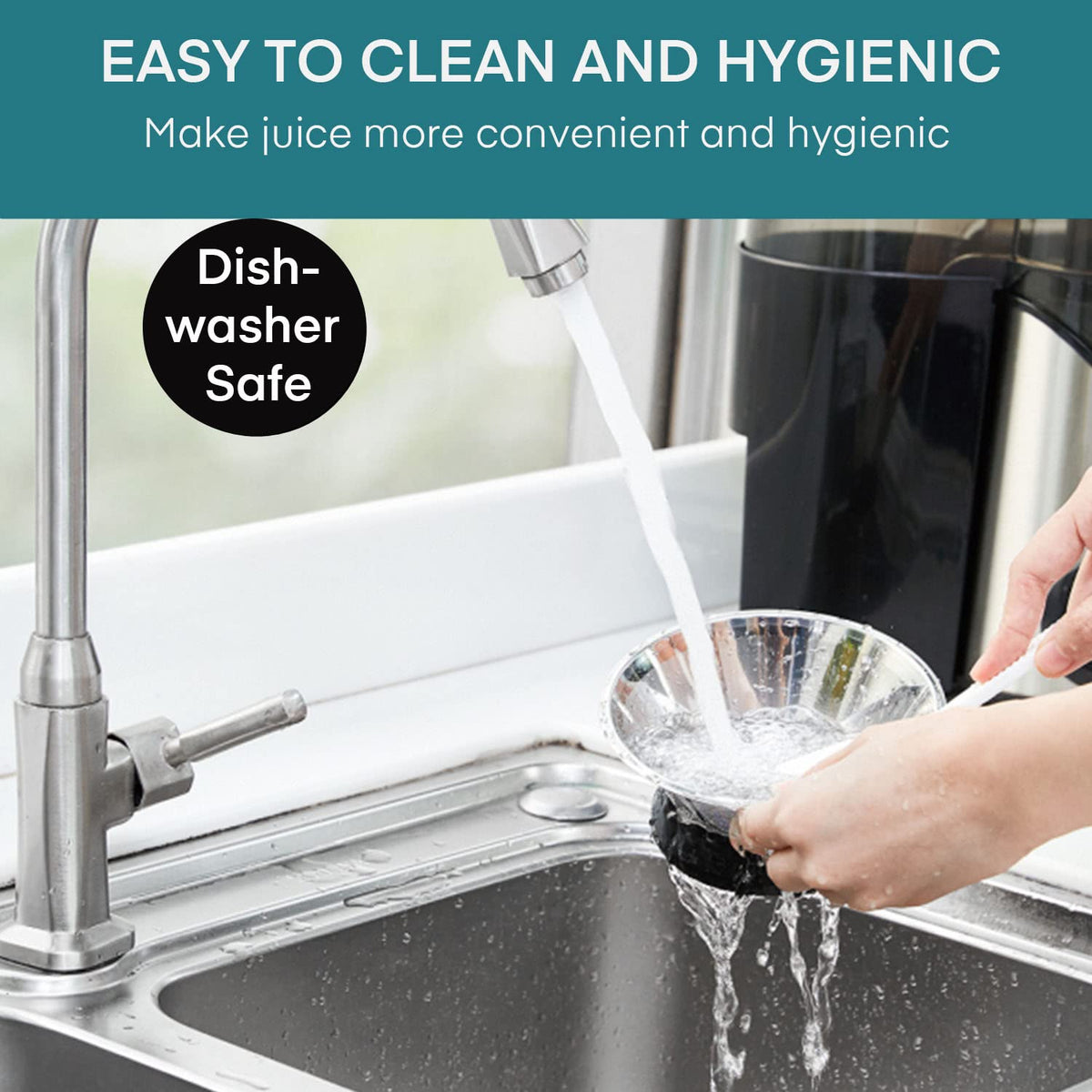 Juilist juicer safety-lock non-slip base provides stable, safe use.