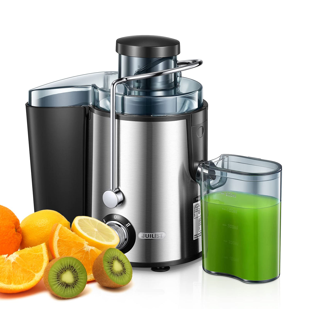 Juilist juicer wide-mouth 65mm for quick loading and reduced prep time