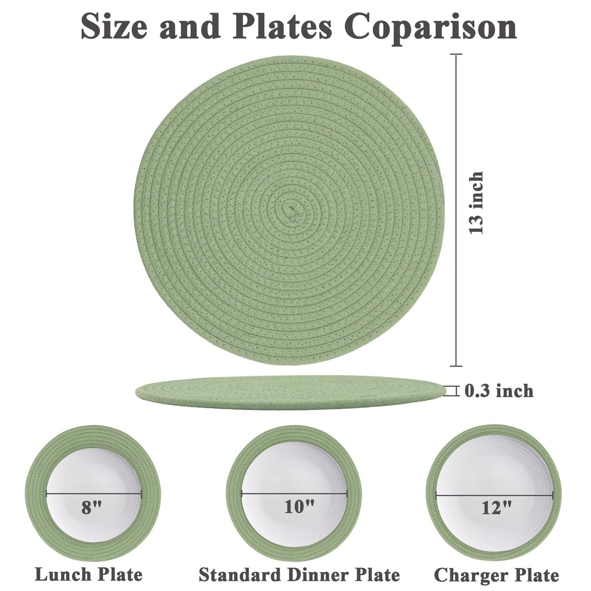 Jukercici cotton rope weave placemats highlight heat resistance and wipeable surface for easy cleaning.