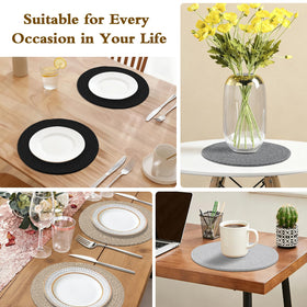 Jukercici farmhouse-style placemats add rustic charm to dining and kitchen decor.