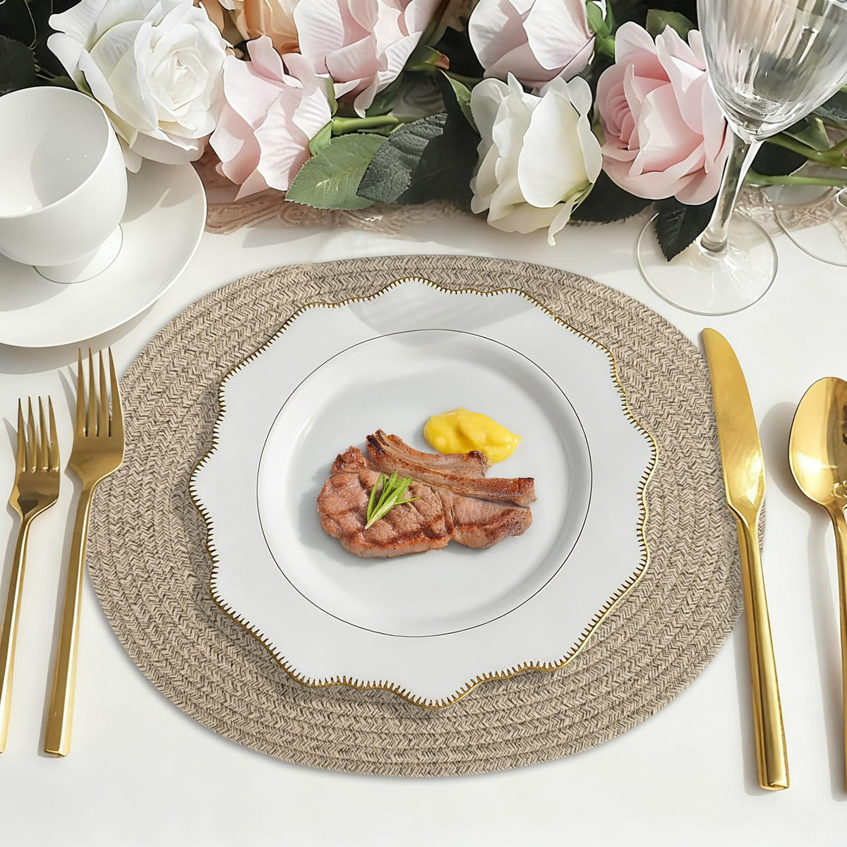 Jukercici non slip placemats stay in place on busy tabletops.