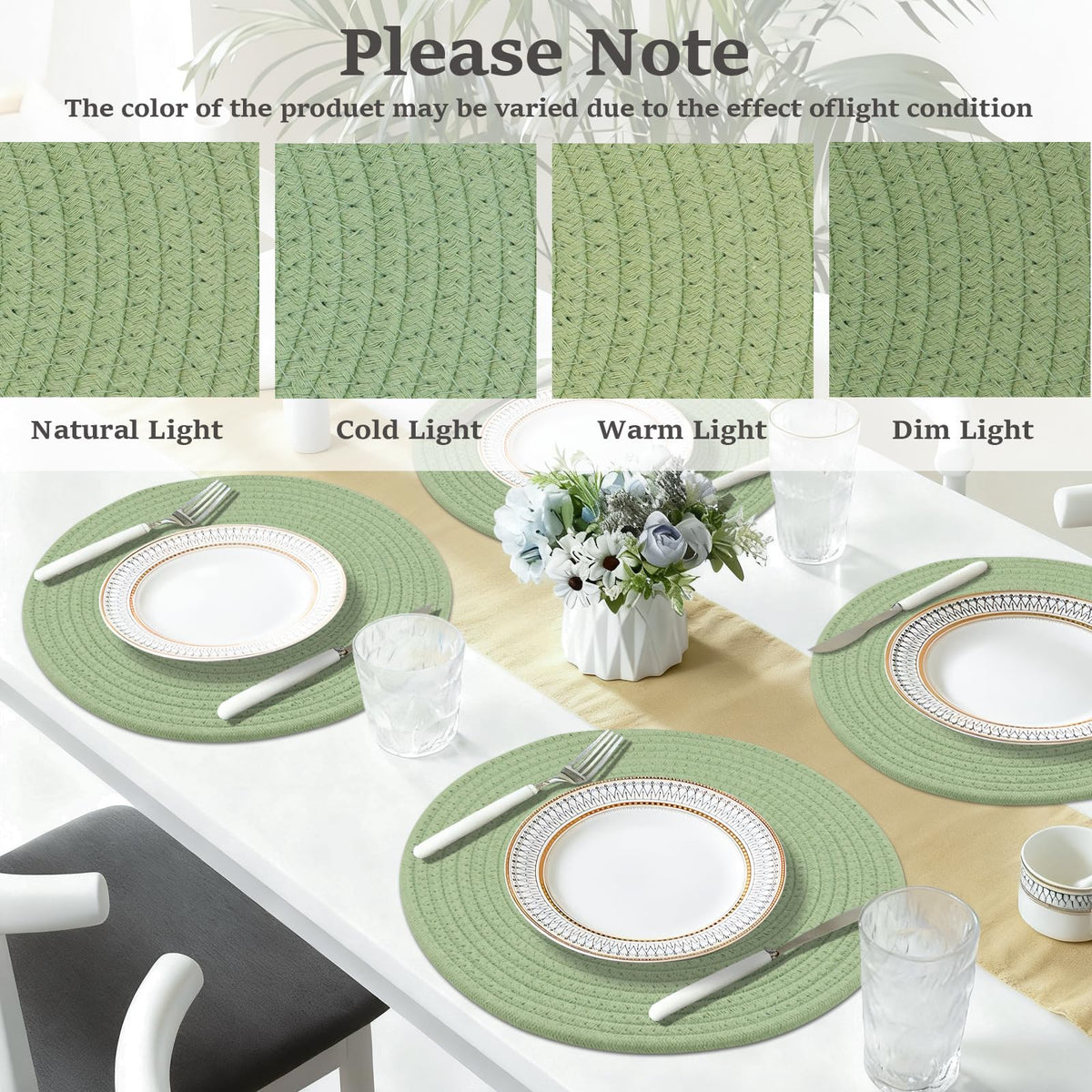 Jukercici placemats can be used as trivets or decorative accents on kitchen tables.