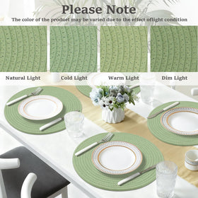Jukercici placemats can be used as trivets or decorative accents on kitchen tables.