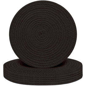 Jukercici round placemats 13-inch weave protect surfaces during meals.
