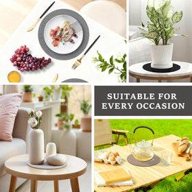 Jukercici round mats in a decor scene for outdoor or indoor farmhouse tables