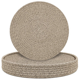 Jukercici round placemats with holder in brown, heat resistant and washable.