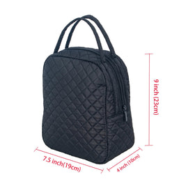 Jula Vance quilted nylon lunch bag fits in a backpack for work