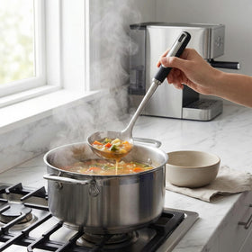 Julipro deep bowl soup ladle ideal for generous servings of soup or broth.