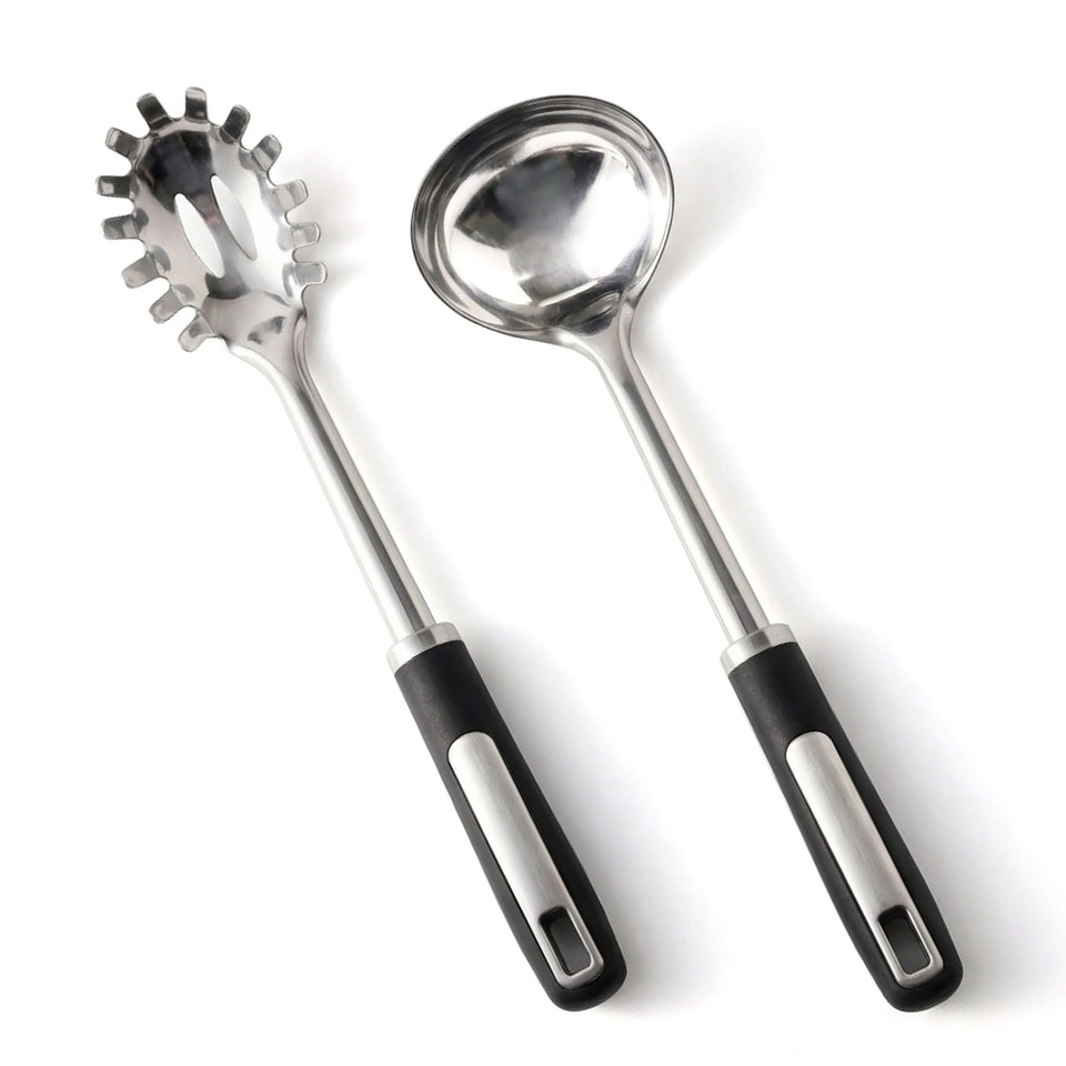 Julipro stainless steel ladle for soup serving with durable, rust-resistant design.