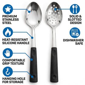 JULIPRO easy-grip serving spoons suitable for family meals and parties