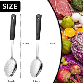 JULIPRO spoons with silicone handles closeup showing anti-slip, comfy grip