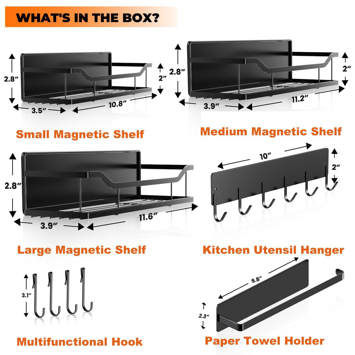 JulktLli magnetic shelf holds bottles and condiments, freeing counter space
