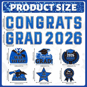 JULMELON grad hat magnet in blue adds celebratory flair to cars