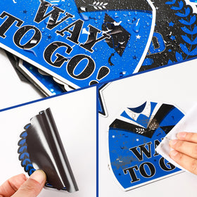 JULMELON honor badge magnet in blue boosts festive graduation ambiance
