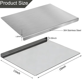 Julyxi stainless-steel double-sided cutting board enhances versatile kitchen prep.