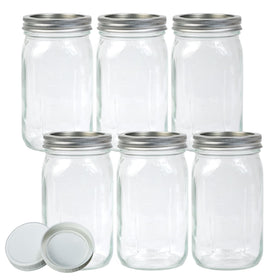 Jumterlee 32 oz wide mouth mason jar set for pantry storage and food prep.