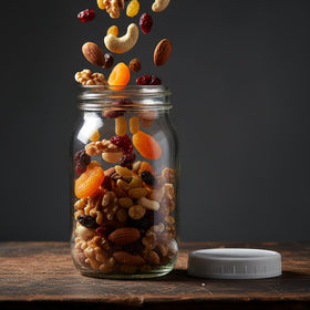 Jumterlee clear glass mason jar highlights contents for easy recognition.