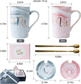 Jumway grey Mr mug with gold lettering for elegant coffee moments