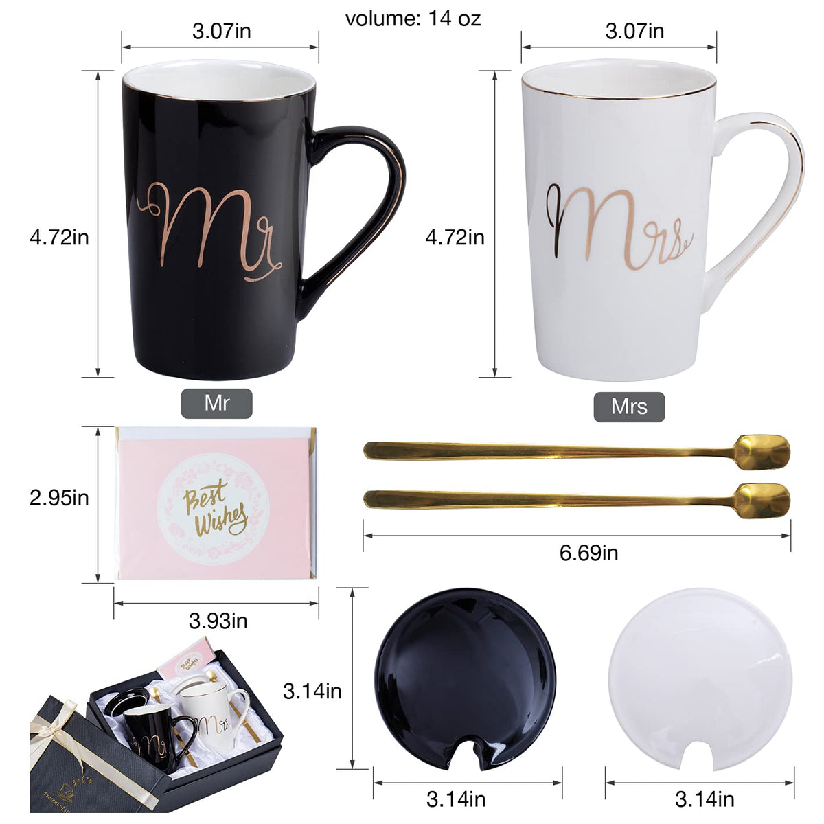 Jumway Mrs mug 14oz white complementing Mr mug for shared coffee