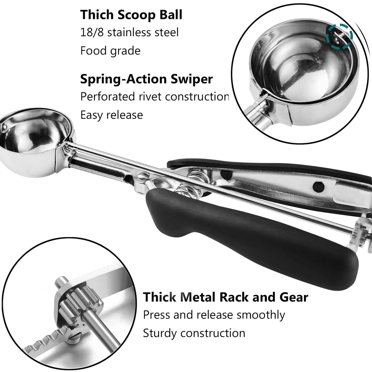JUNADAEL J 18/8 stainless steel body ensures durability for repeated baking sessions.