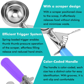 JUNADAEL J 1-2oz portion scoop for precise portions
