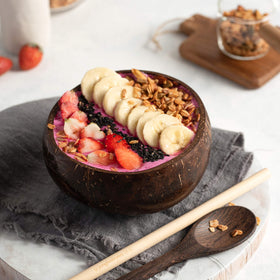 Smoothie bowls arranged for a vibrant Ninja Creami style setup