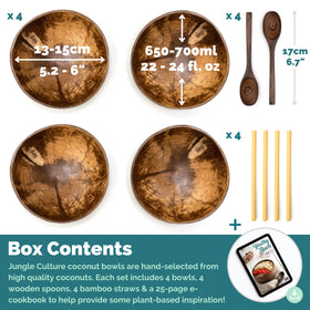 Wooden spoons paired with coconut bowls for easy serving