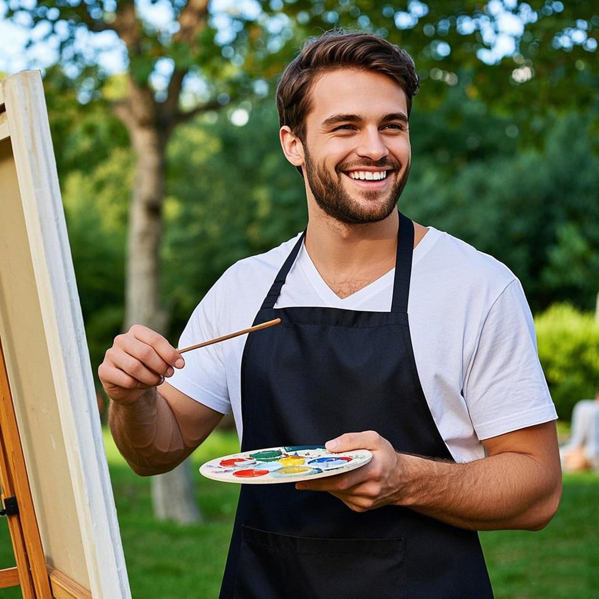 Juningxin 3-pack black aprons unisex fit for home and pro environments