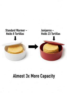 Juniperos warmer holds up to 23 tortillas for big family meals